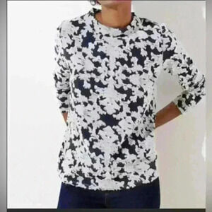 LOFT JACQUARD KNIT TOP SIZE MEDIUM